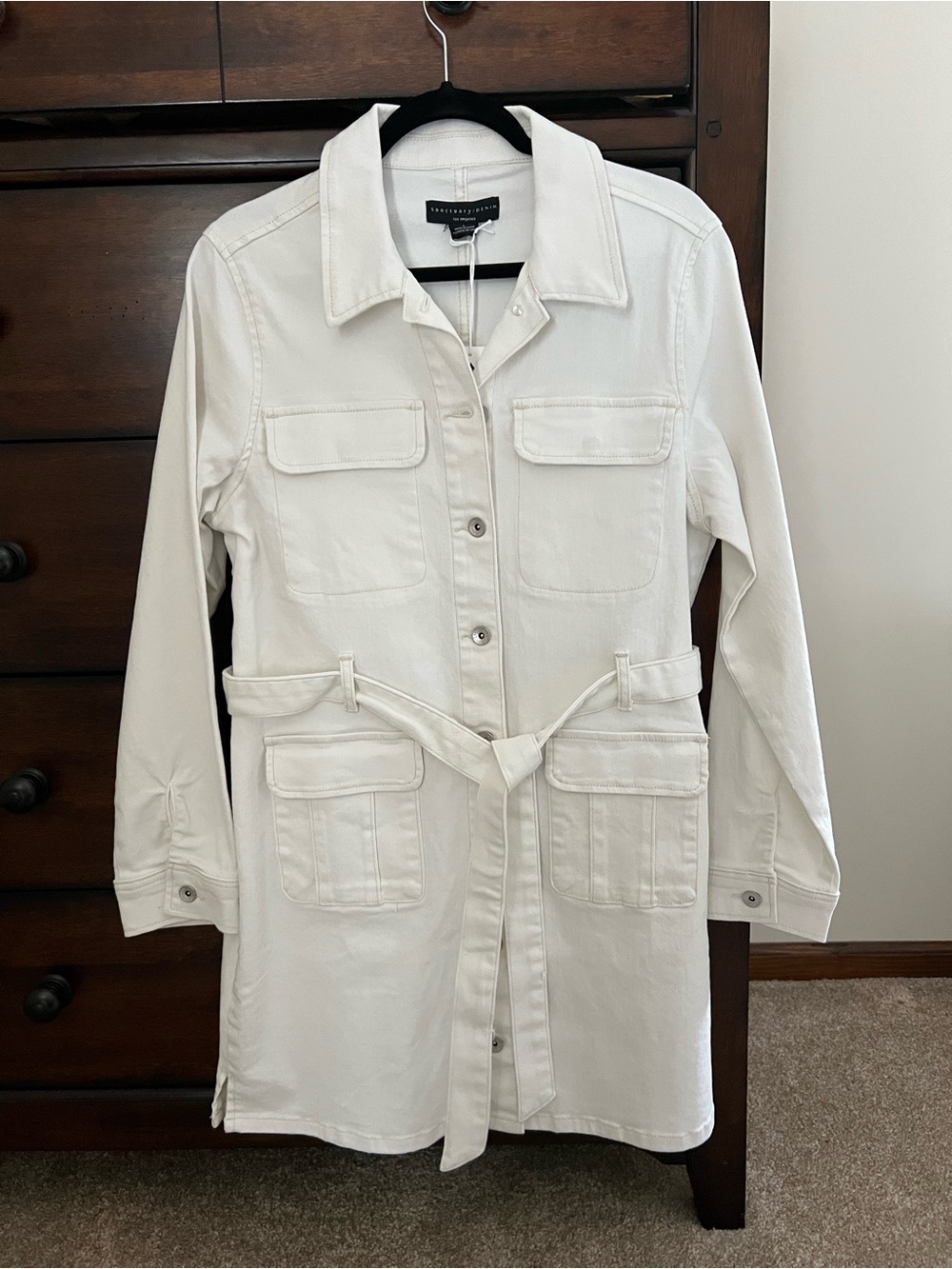 NWT Women’s Large Sanctuary Chalk Tie Waist Denim Dress